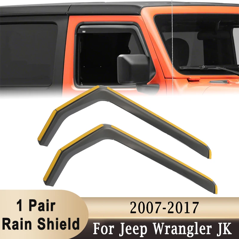 

Для Jeep Wrangler JK 2007-2017 2/4 двери, оконные навесы от дождя, дефлектор, боковое окно, солнцезащитный козырек, вентиляционная защита