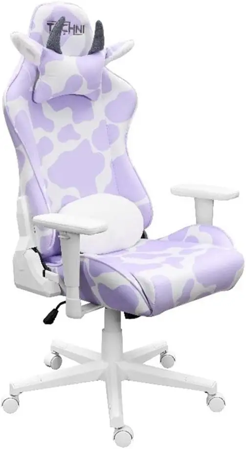 Techni Mobili Sport19.75 Modern Fabric Gaming Chair in Lavender Purple/White