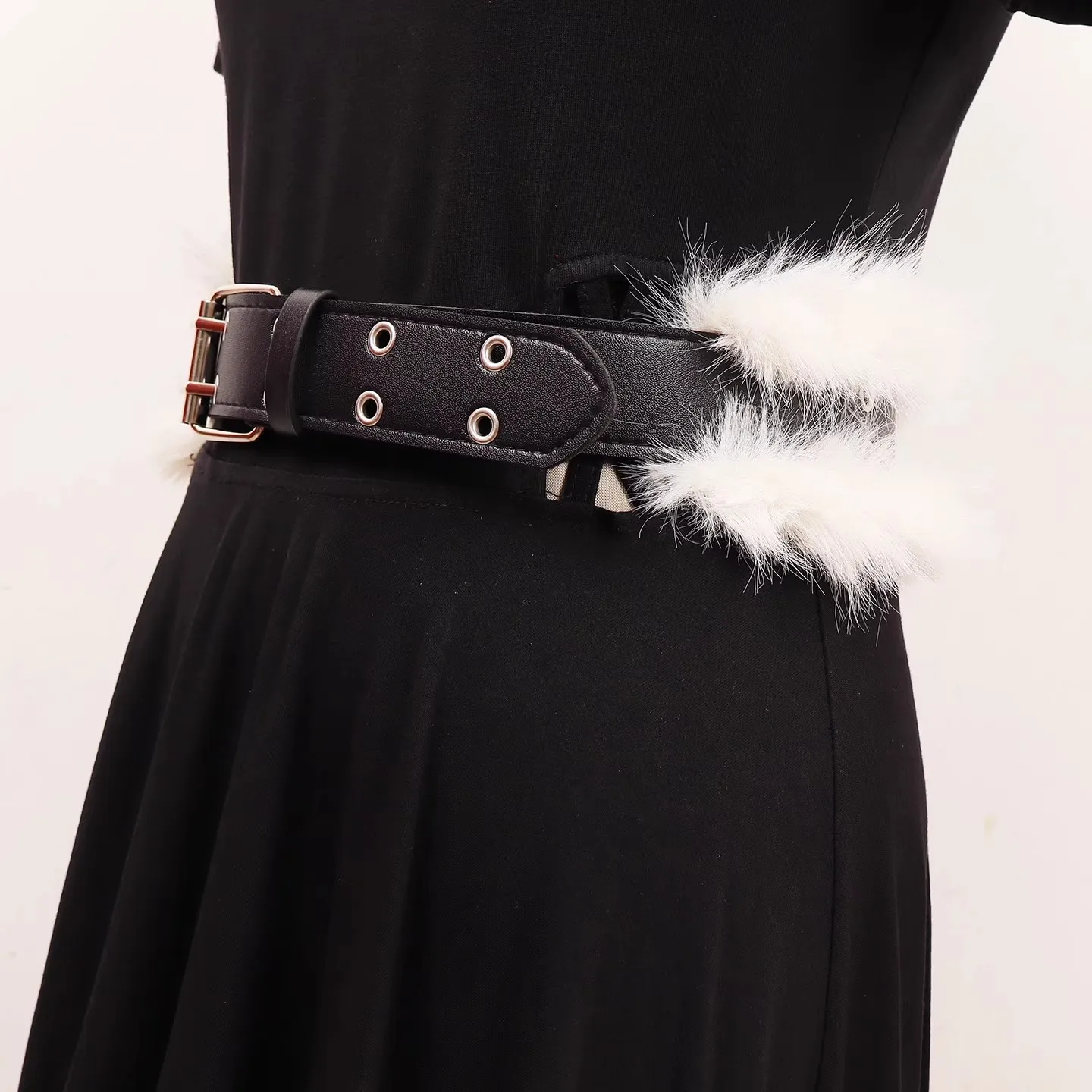 المرأة خمر فو الفراء المرقعة بولي Leather الجلود فستان Cummerbunds الكورسيهات حزام أحزمة الديكور واسعة حزام R3042