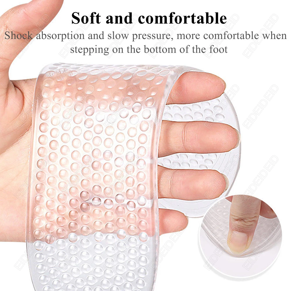 Silikon-Einlegesohlen für die gesamte Handfläche, schneller Versand, verdickte, ultraweiche, transparente Sommer-Anti-Schmerz-Einlegesohlen für Massage und Entspannung, für Damen und Herren – Detail 4