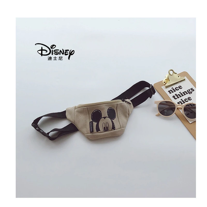 Disney Mickey Mouse Printed Waist Bagfor Boy Girl Children Kid C artoon Casual Cross Body Bag Portable Lightweight Mini Bag