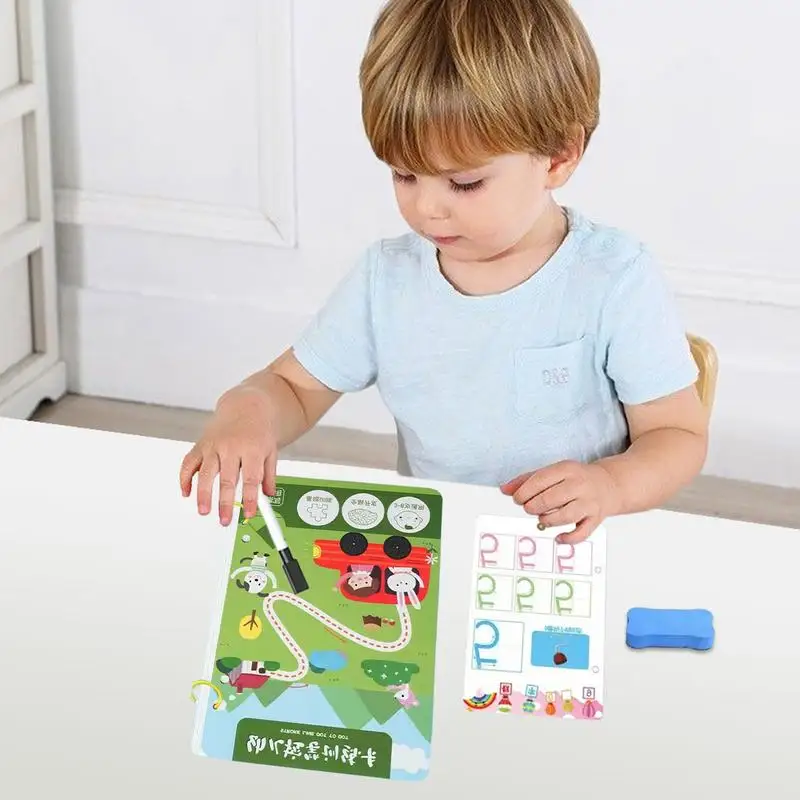 Wipe Clean Letter Tracing Workbook Write & Erase Letter Tracing Workbook Educational Book Include Letters Numbers Shapes For