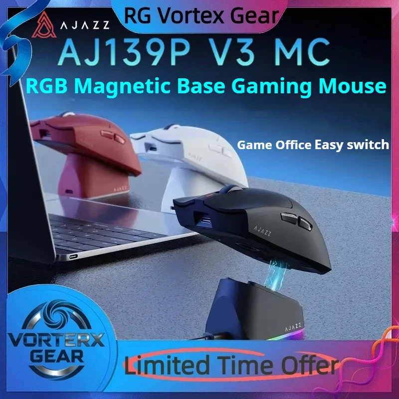 

Vortex Gear Ajazz Aj139 V3 Mc Mouse bestseller Wireless Gaming Three Modes RGB Magnetic Base Lightweight Gaming Office Mouse