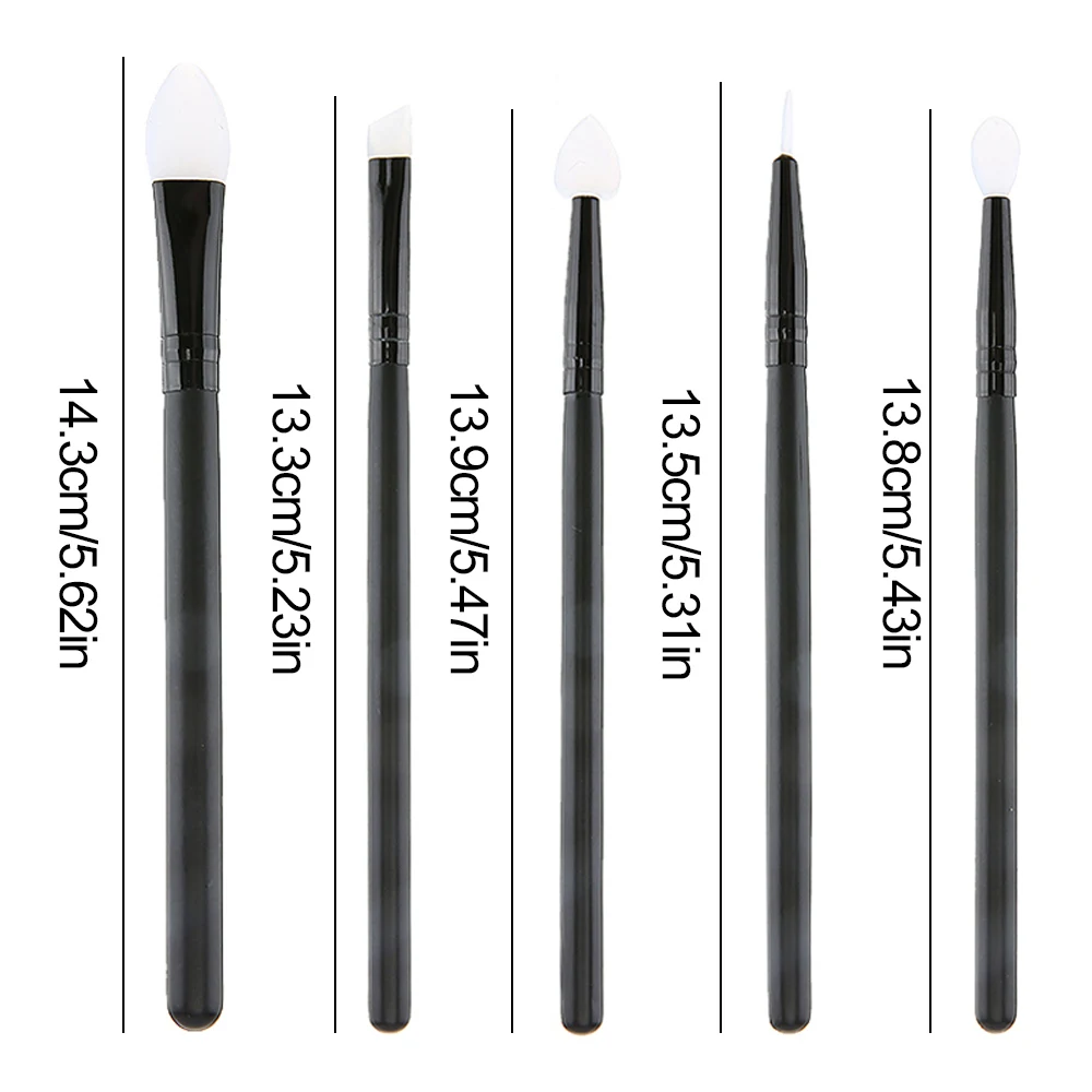 5Pcs Soft Silicone Eyeshadow Brush Set Lip Eyebrow Eyeliner Makeup Brush Applicator Professional Eye Make Up Cosmetic Brush Tool