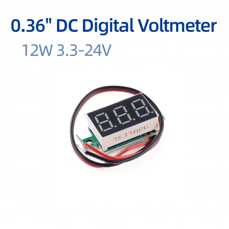 0.36 Inch 2 Wire DC Voltmeter 4.5‑30V  Digital Voltage Display Module Reverse Connection Protection Voltage Tester Meter