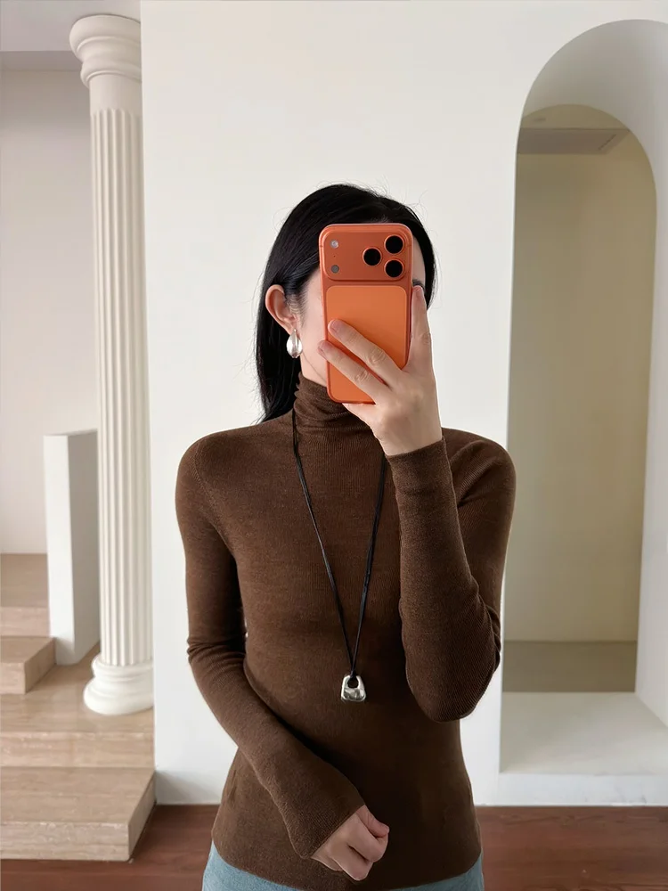 

Jiaoyang 5 Colors Ultra Fine Wool High Ne Knitted Base irt Soft Casual Fit Sle Pure Color Breathable Comfortable Women'...