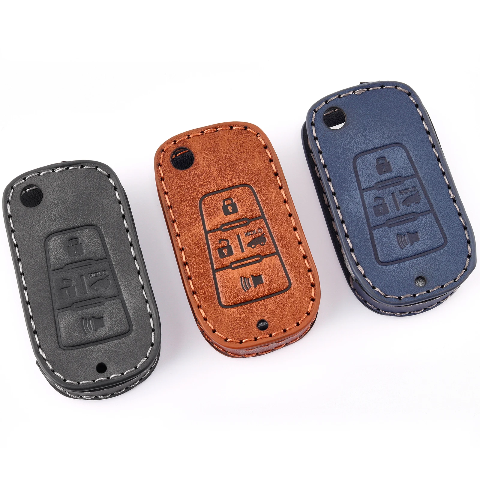 

4Button Leather Car Key Case for Proton Persona 2022 Saga Perusahaan Otomobil Key Cover Flip Remote Fob Shell for Malaysia Proto