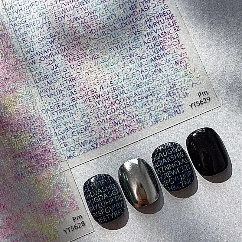 Eenvoudige kleurrijke kleine alfabet nail art sticker Engelse letter zelfklevende stickers DIY nummer manicure slider salon aanbod
