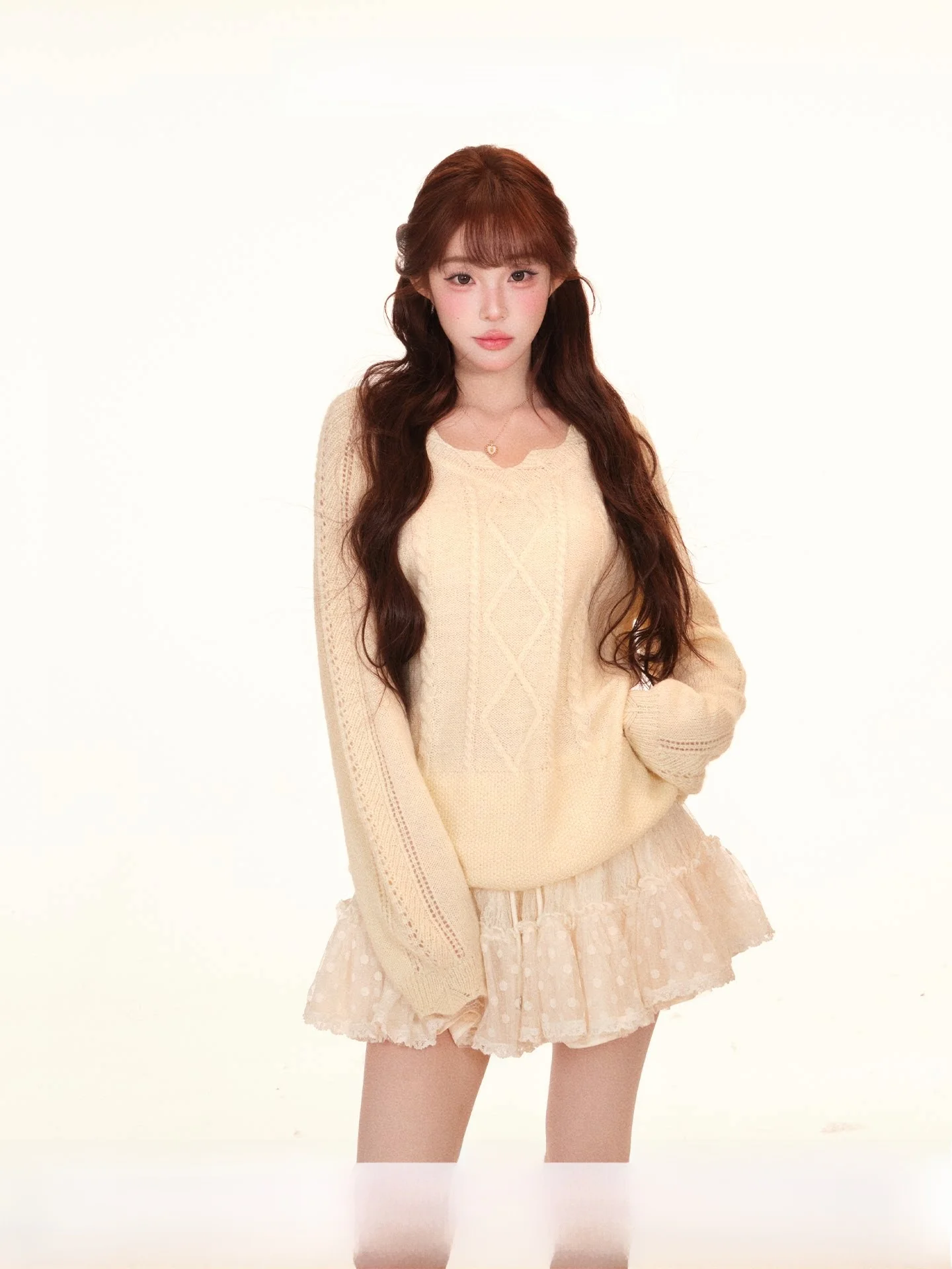 

Комплект с юбкой Lazy Sweet Pear Daze Knot Me: свободный крой, двусторонняя юбка с высокой талией, пышная юбка, модный комплект для женщин