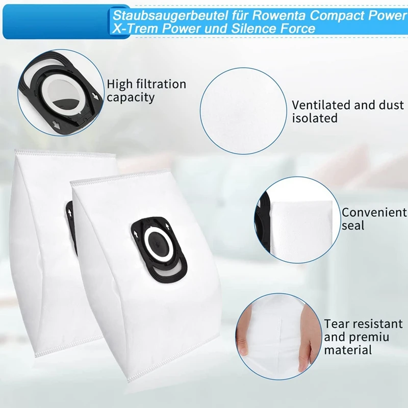 Worki do odkurzacza Dust Bag do Hygiene+ ZR200520 ZR200720, pasujące do Compact Power, X-Power i Silence Force