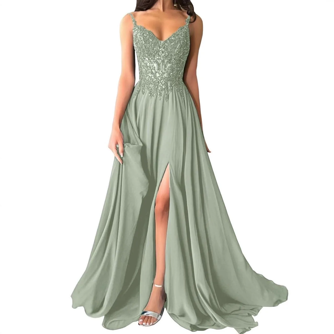 Сексуальное современное синее вечернее вечернее платье с v-образным вырезом и блестками, кружевные складки, атласное шифоновое платье для выпускного вечера, платья на день рождения, Robe De Soiree