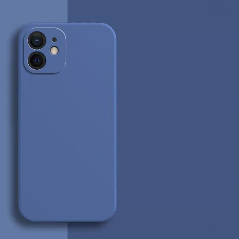 Funda protectora de silicona líquida para iPhone 11 12 13 mini 14 15 16 16e 17 Air Pro X XR XS Max 7 8 Plus SE 17e, cubierta trasera 2