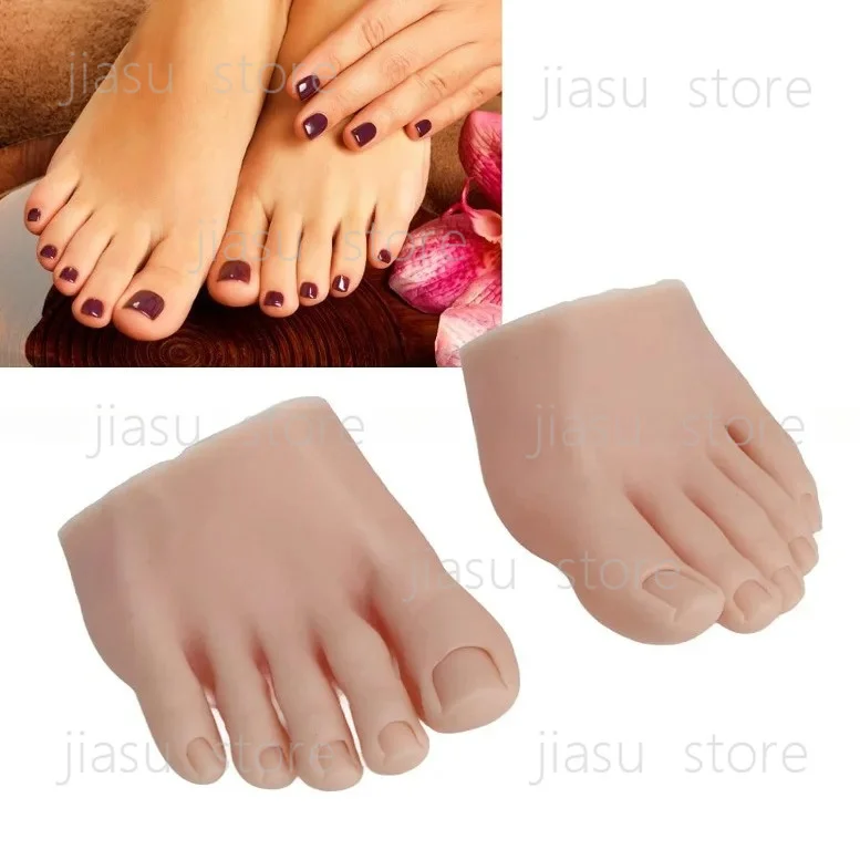 

1 Pair of Silicone Foot Models, Manicure Training Shows Fake Half Foot Pedicure Practice Silicone Model