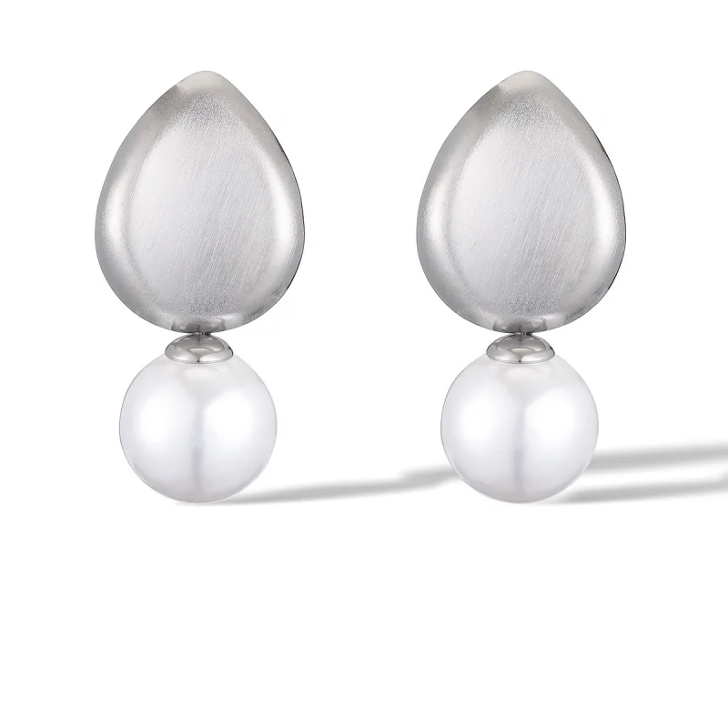 Minimalist Personality 18K Gold Plated Water Drop Pearl for Women Unique Versatile Earrings New