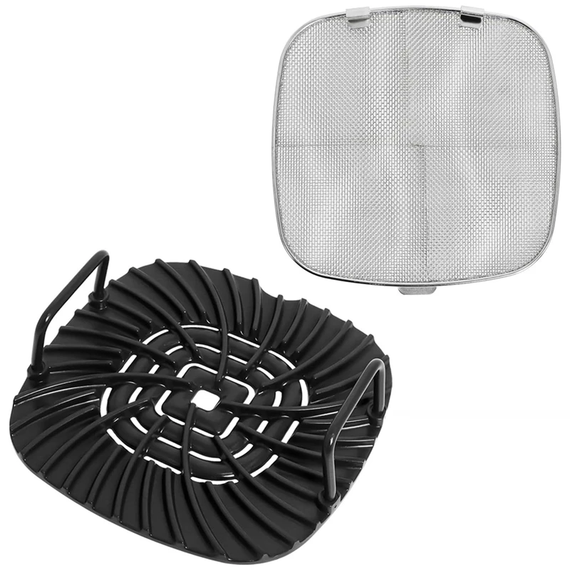 Splatter Shield+Oven Rack As Shown Stainless Steel For Ninja Foodi AG301 5-In-1 Grill Air Fryer AG300,AG300C,AG301C,AG302