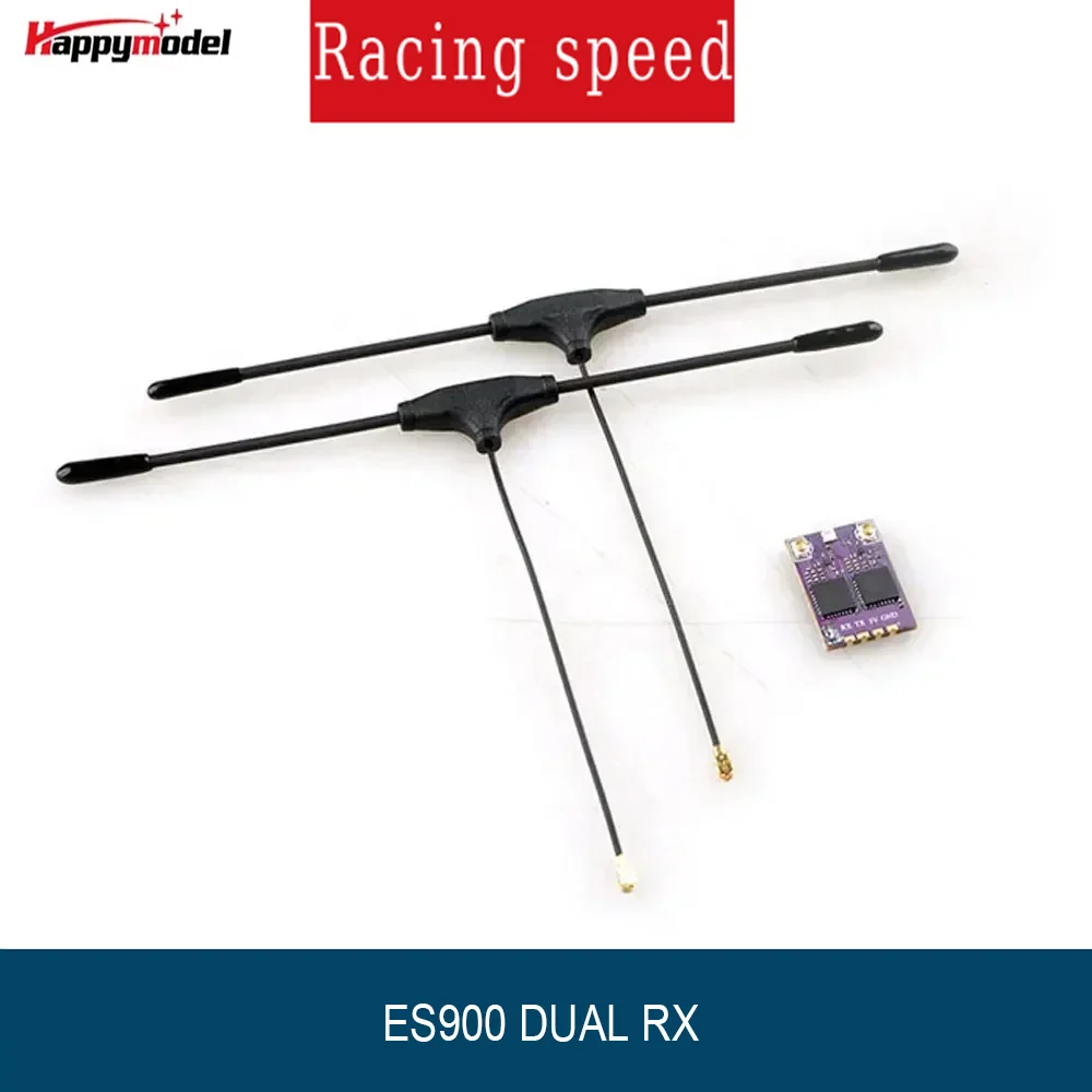 

HappyModel ES900 DUAL RX ELRS Diversity Receiver 915MHz / 868MHz Built-in TCXO for RC Airplane FPV Long Range Drone
