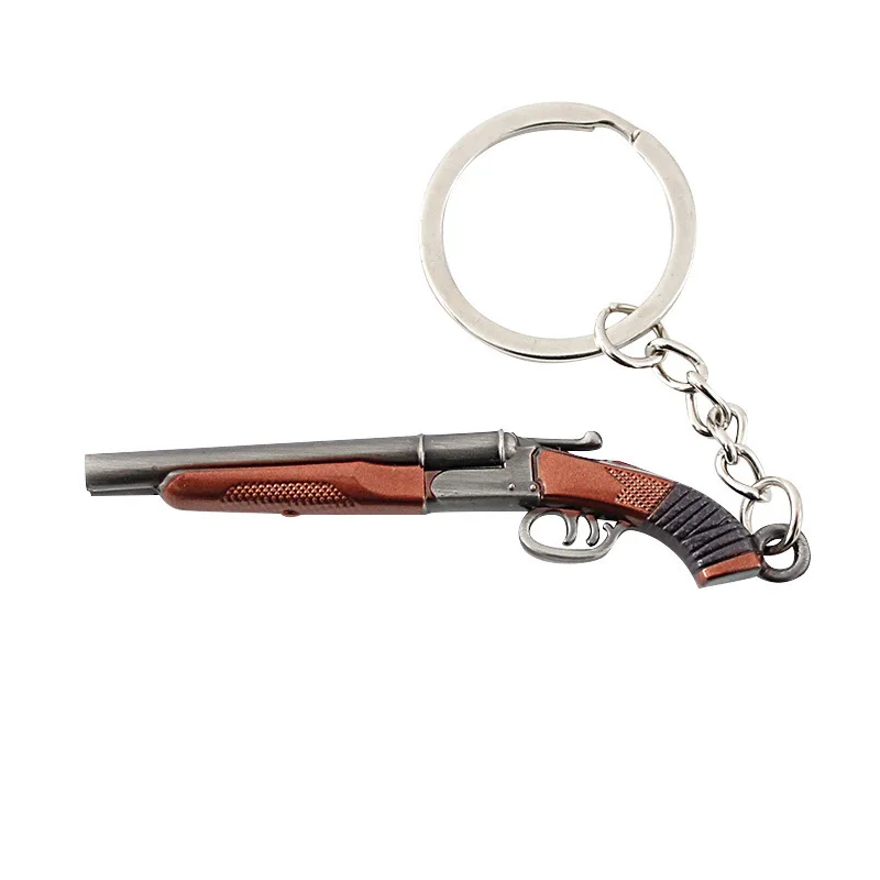 Mini arma de metal pingente chaveiro para homens, chaveiro do jogo quente, arma da jóia, moda, bolsa, porta-chaves do carro, presente para crianças