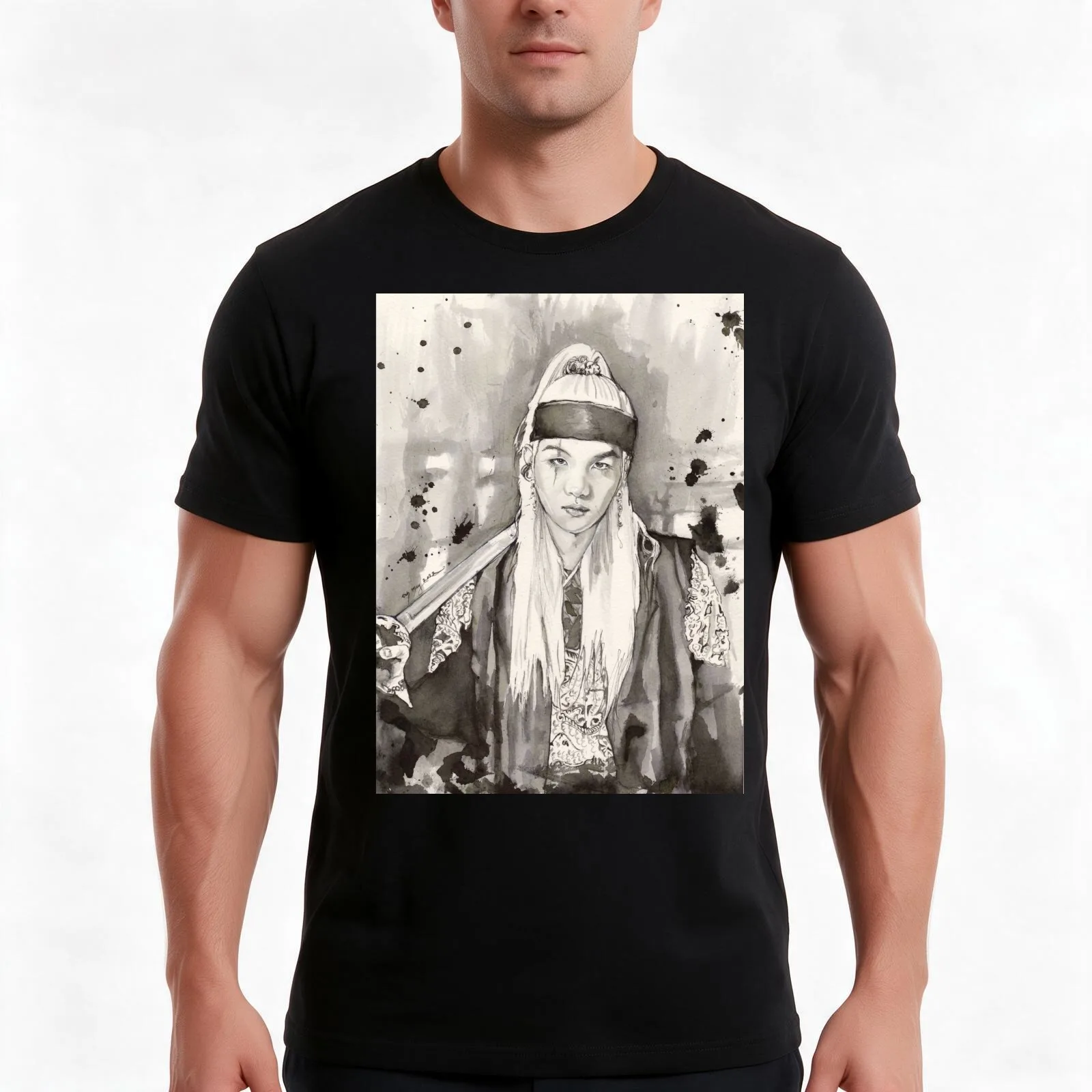 Daechwita Mad King T-Shirt, Summer Casual Cotton Tee, Oversized Streetwear Tops, Vintage Graphic Print, Loose Fit Short Sleeve
