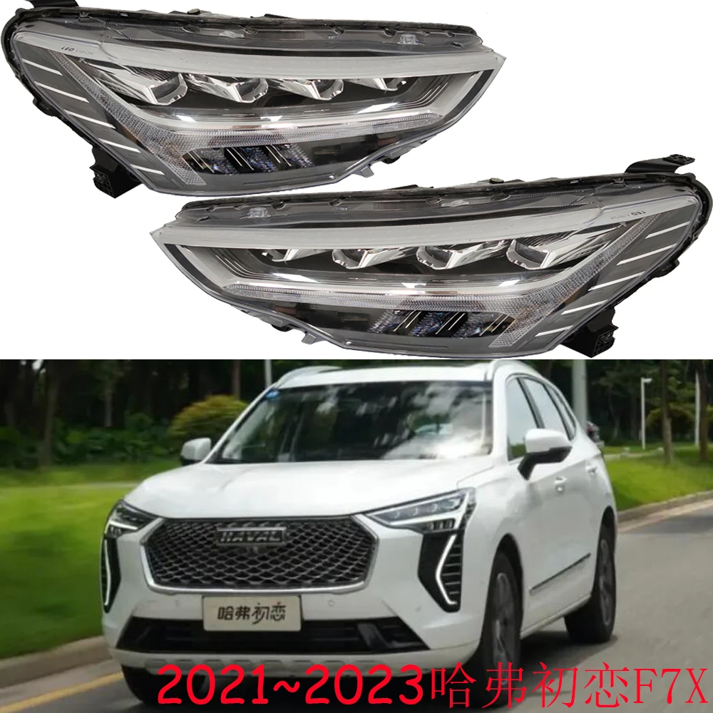 1pcs car bumper haval F7X headlamp Greatwall Hover F7 headlight ALL IN LED 2021~2023 car accessories head lamp hover F7 fog lamp