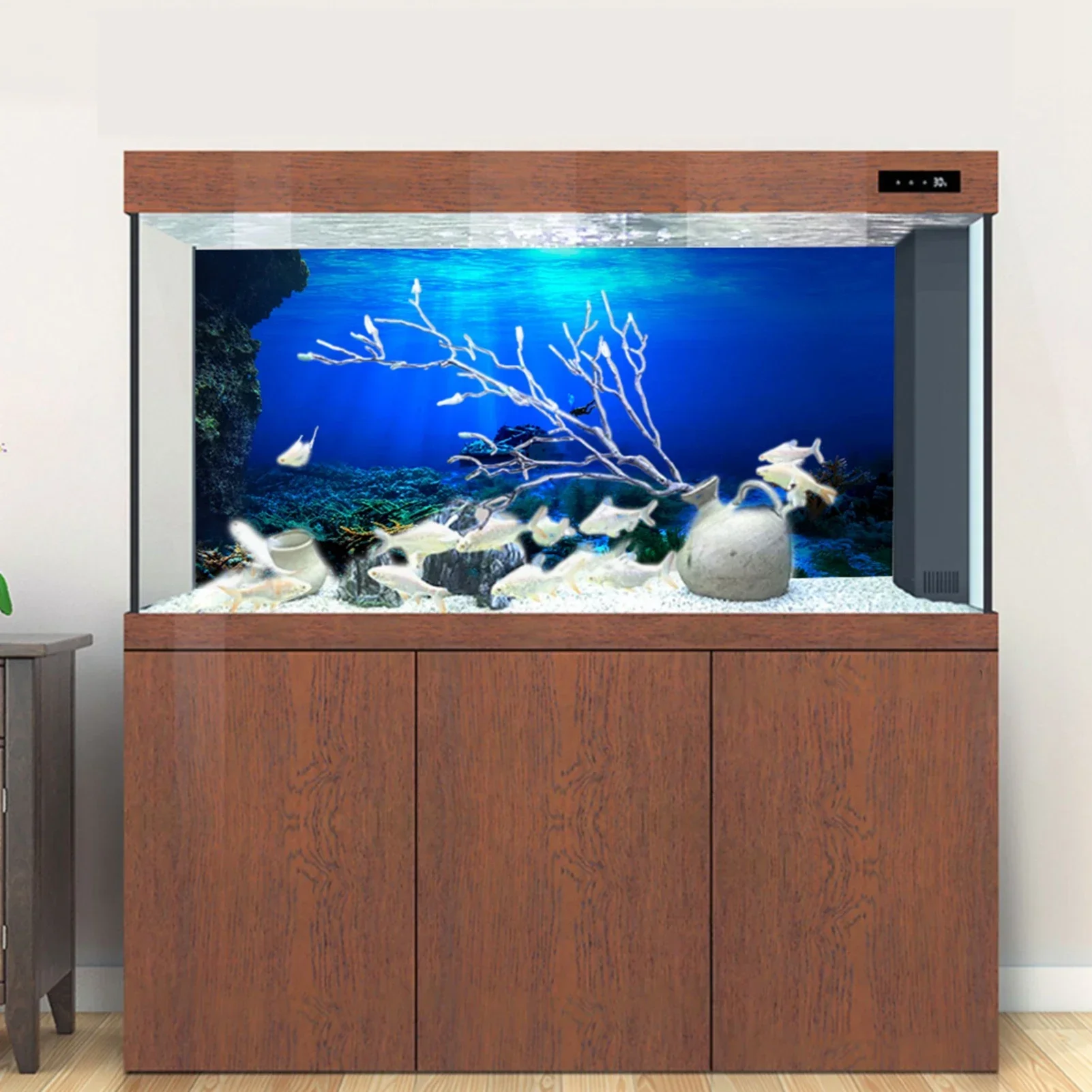 Rainforest Aquarium Background Poster Fish Tank Reptile Box PVC 3D Underwater World Landscape Picture Decor Backdrop Wallpaper