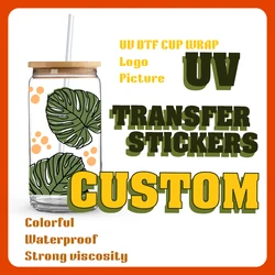 Custom UV Transfer Stickers Adhesive Transfer Decals Logos Pictures DTF Cup Wrap Waterproof Colorful Design