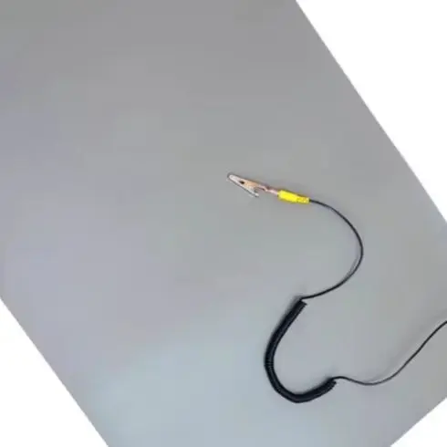 Antistatic Mat 60x40cm Gray Rubber Flexible Pad With Detachable Grounding Wire For Electronics Repair Soldering Workbench Tool
