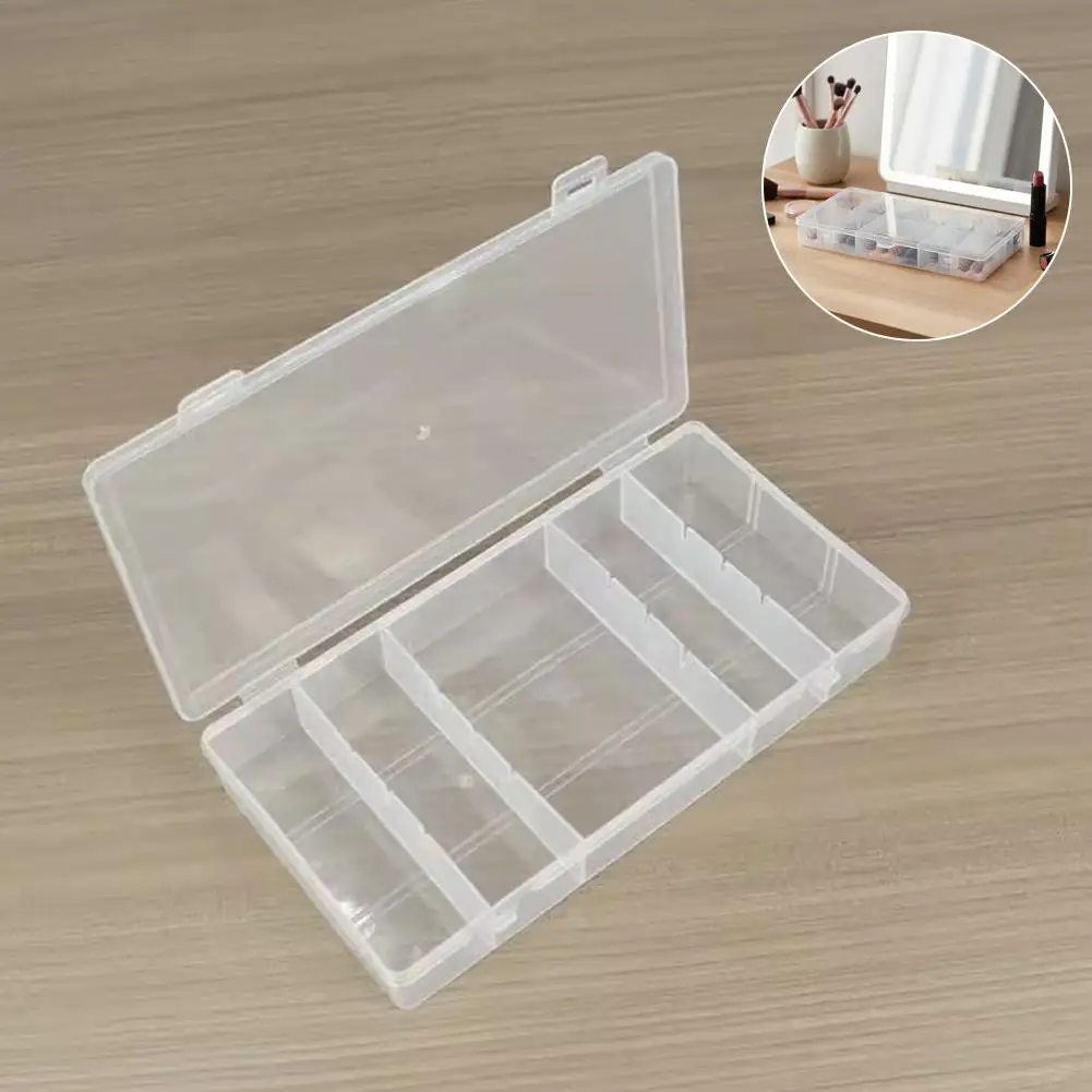 شفافة مع غطاء مستطيل عمودي 5 شبكة رمش تمديد أداة صندوق تخزين الغراء الملقط حامل ماكياج المنظم