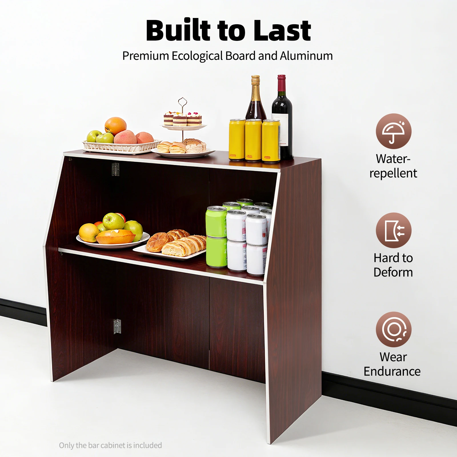 Portable Bar Cabinet 19.5 X 47.75 X 42.75
