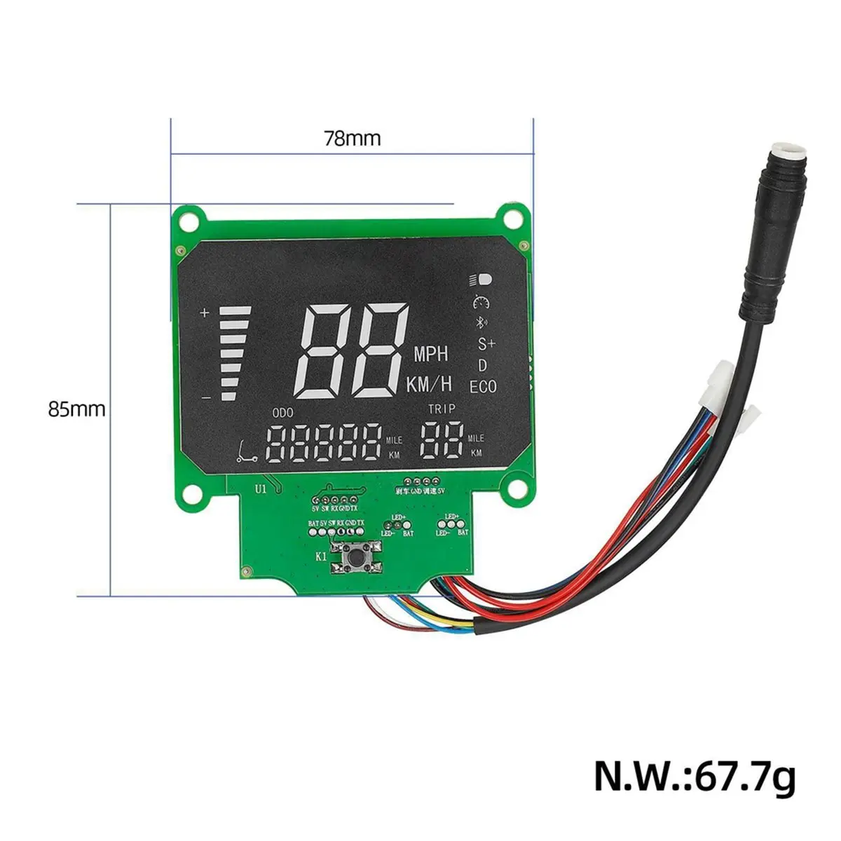 

(X07A) MW95 Controller Set for DUCATI Electric Scooters 36V 550W Single Brake Instrument Cluster 7-Pin Communication Cable
