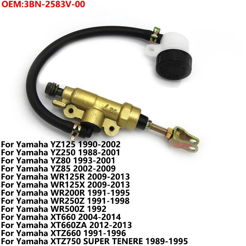 

Rear Caliper Brake Master Cylinder For Yamaha XTZ750 SUPER TENERE XTZ660 XT660ZA XT660 WR250Z WR200R WR125X TDR240 3BN-2583V-00