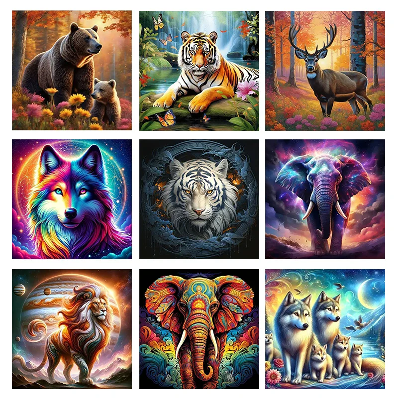 

5D New Series 2024 Diamond Paste Diamond Painting Embroidery Animal Landscape Mosaic Diamond Landscape Art Set Birthday Gift