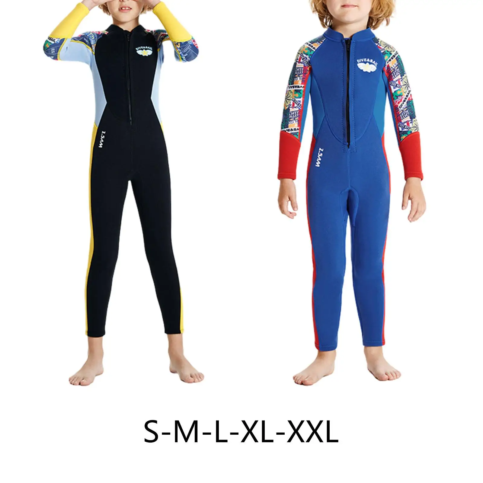 

Kids Wetsuit Rush Guard Keep Warm Sunsuit Front Zip Wet suits Swimsuit for