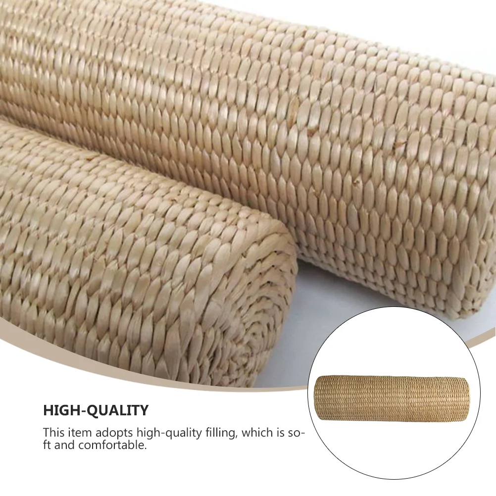 Straw Cervical Pillow Round Natural Healthy Neck Household Beige Sleeping Cushion Travel