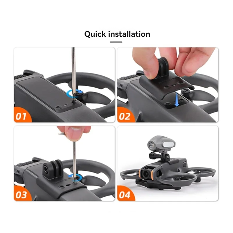 SUNNYLIFE For DJI Avata 2 Camera Top Bracket Sports Action Camera Adapter Led Light Mount Clamp Holder-X64A
