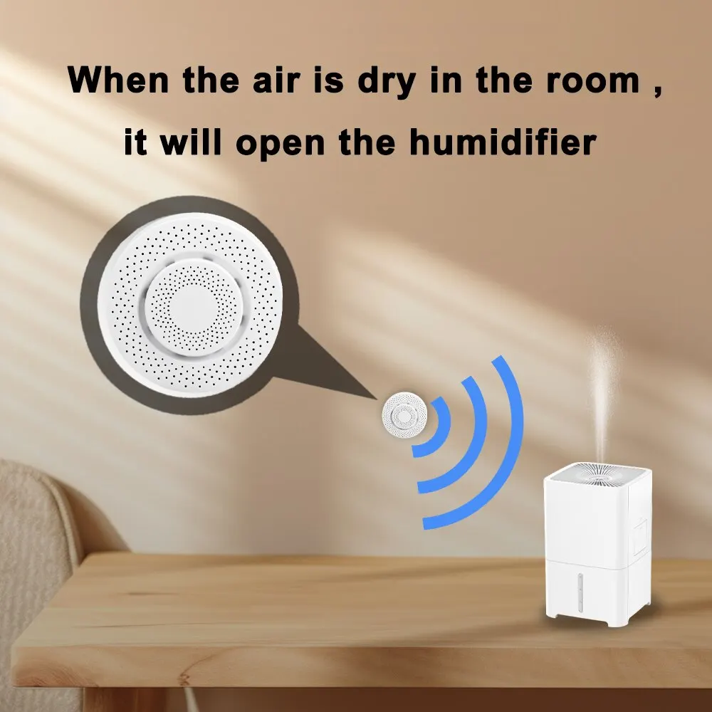 Tuya-Monitor inteligente de calidad del aire, dispositivo con WiFi, formaldehído, VOC, Co2, Sensor Detector de humedad y temperatura del GAS, enlace