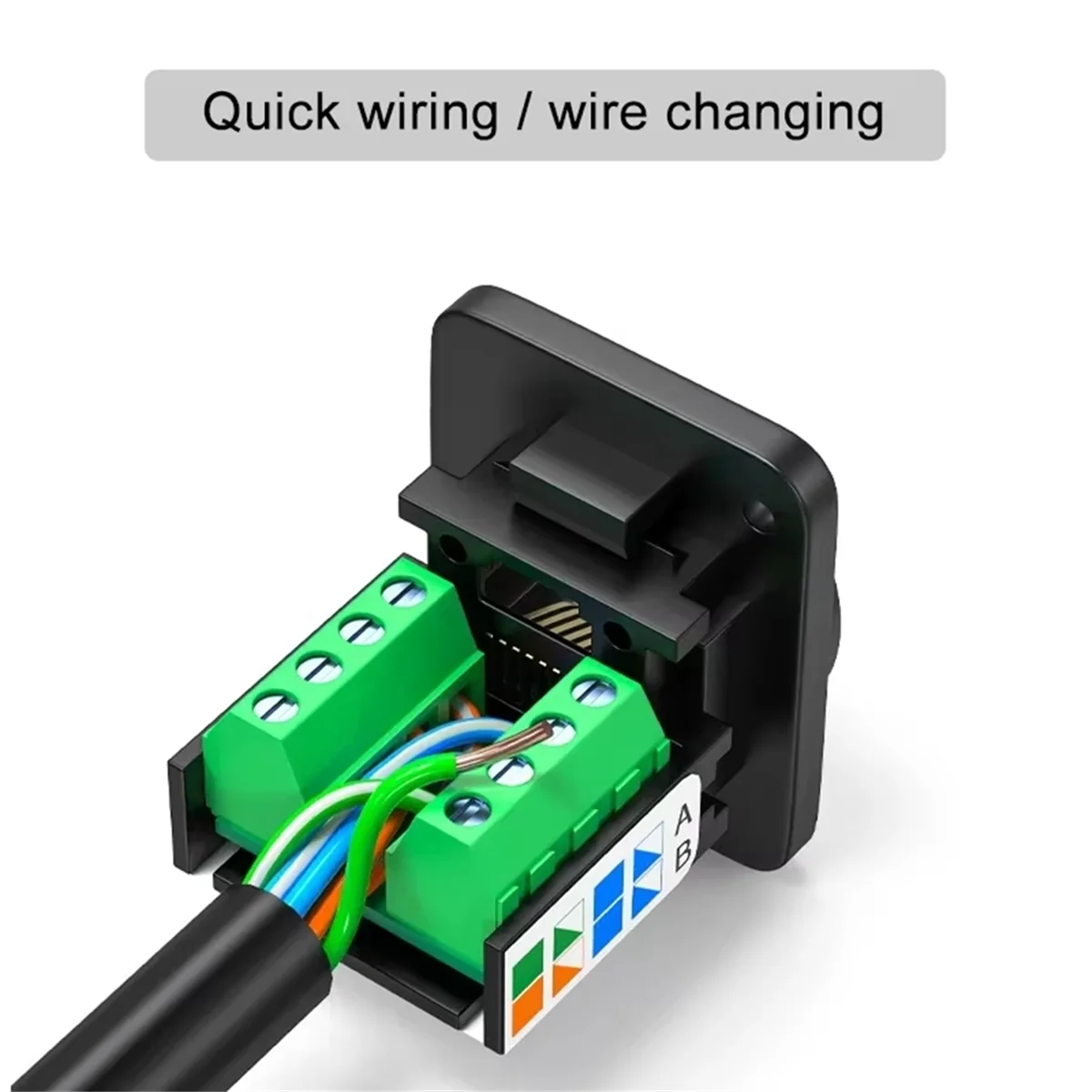 A04R-RJ45 CAT5E Network Cable Scoket rj45 Panel Installation Module Network Cable Extender Cat 5 Panel Connector