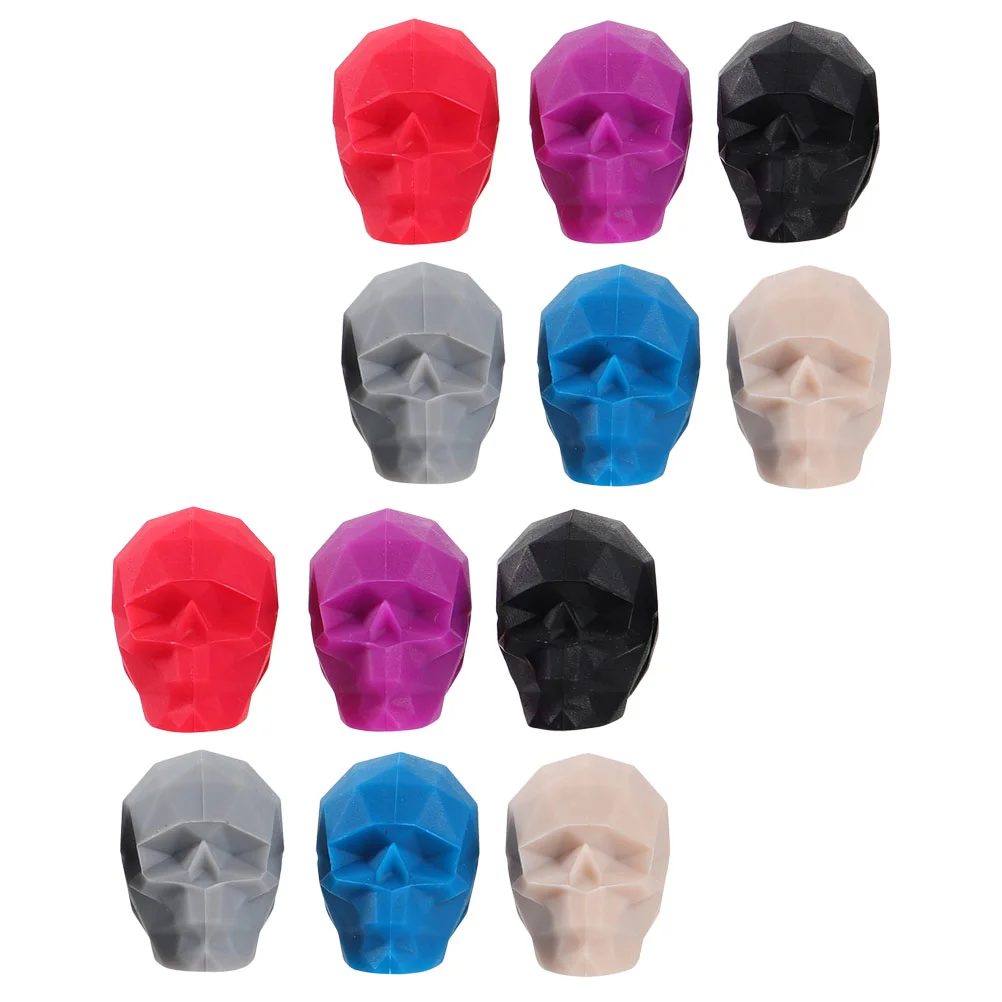 12 Pcs Silicone Glass Markers Skull Clip Creative Drink Tag Cup Reusable Adornment Convenient Silica Gel Charm Glasses