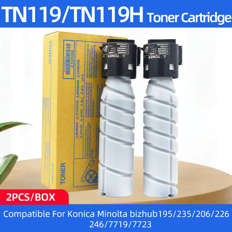 

2PCS/BOX High-Quality TN119 TN119H Toner Cartridge Compatible for Konica Minolta Bizhub 195 235 206 226 246 7719 7723 Printer