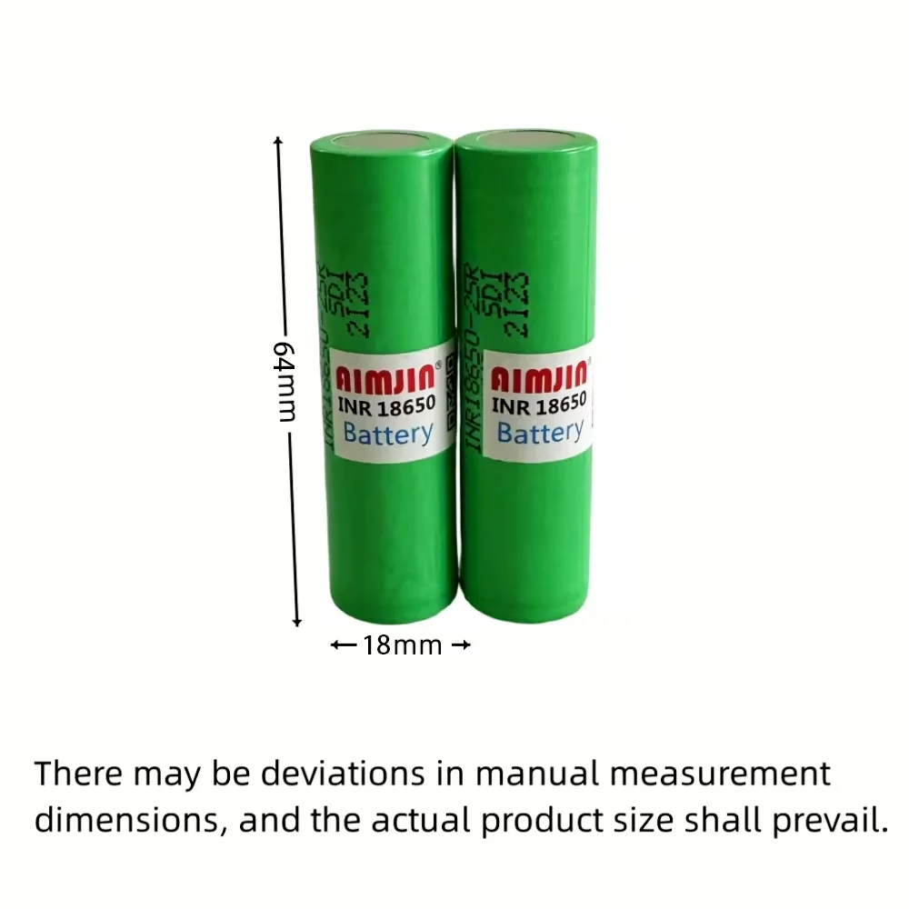 10PCS 18650 Battery 3.6V 2500mAh For Samsung INR 18650 25R Lithium Lon Battery Replacement External Battery view 4