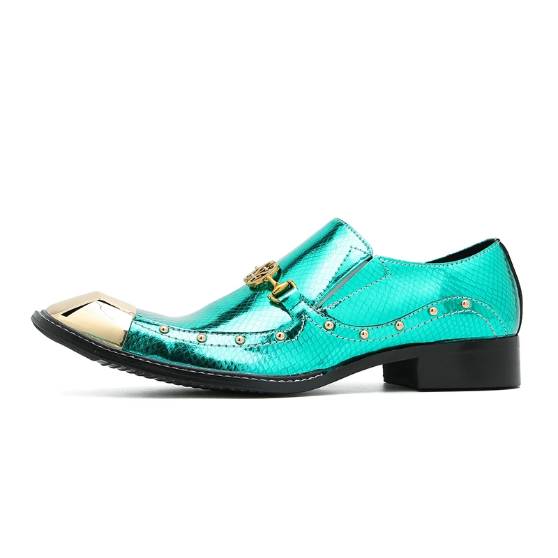 Quadratische quadratische Niet Stil lässige Lederschuhe modische Persönlichkeit bequeme Herren schuhe trend ige Leder neunte Hosen Schuhe – Detail 16