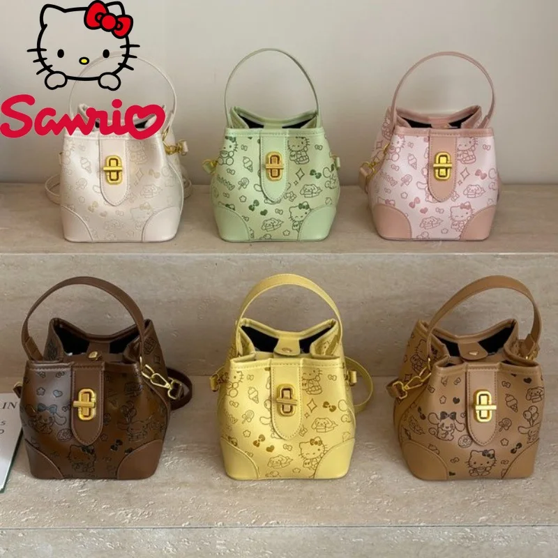 

Новая женская сумка через плечо HelloKitty, модная и высококачественная сумка для покупок, универсальная многофункциональная сумка для хранения вещей с мультяшным принтом