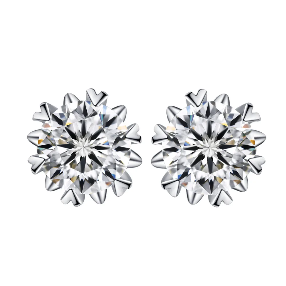 

Lokkei Jewelry 100% 925 Sterling Silver 5mm classical Fashionable snowflake diamond inlay Fine Jewelry Wholesale