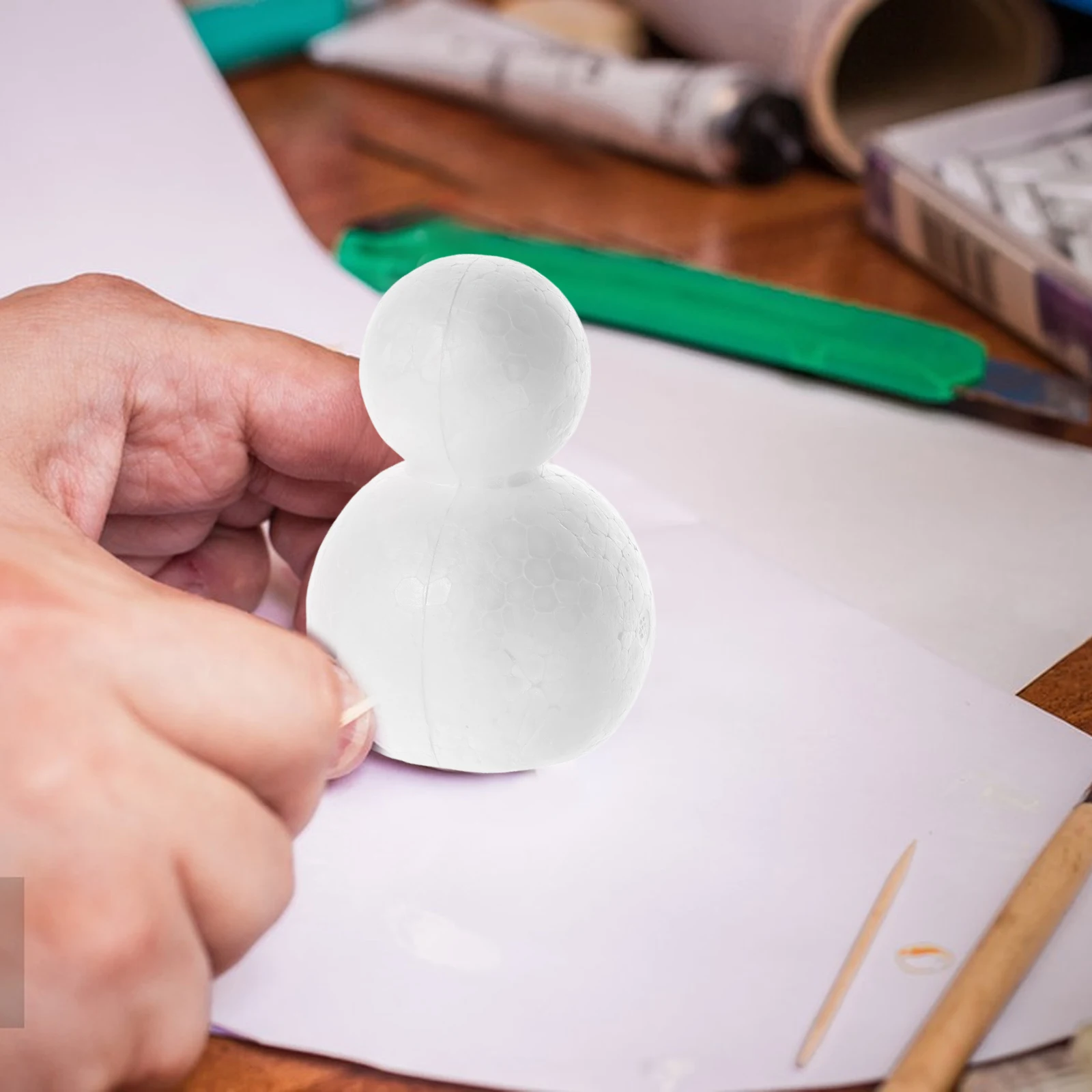 

6Pcs DIY Snowman Crafts Unpainted Foam Molds Cute Shape for Christmas Decorations Room Decoration Festive Holiday Spirit Making