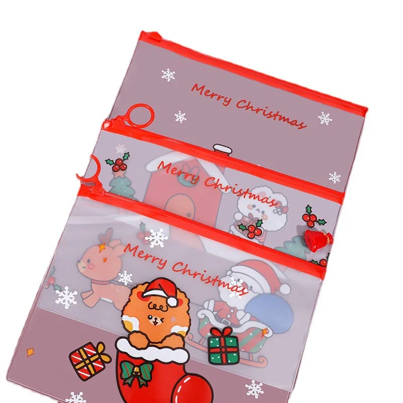 Practical Christmas Pattern Waterproof and Dustproof Document Bag Stationery Bag