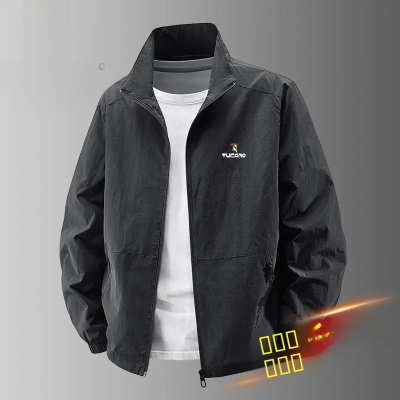 

Casual Busin Men's Slim Fit Stand Collar Jaet Spring Autumn Winter New Sle Versatile Top Spring Decoration Coat for Men