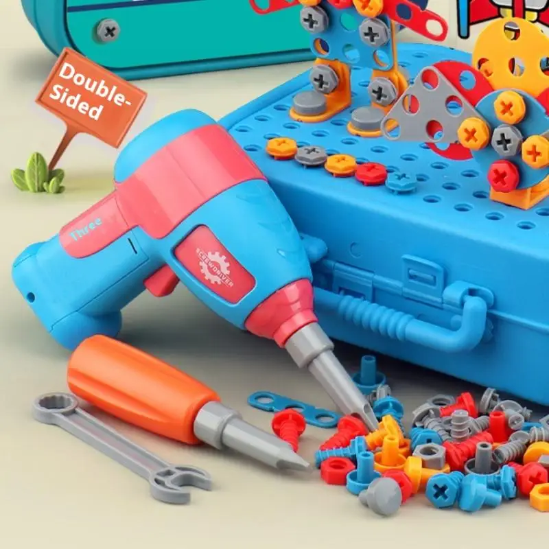 1 conjunto de broca elétrica parafuso porca 3d puzzle brinquedo crianças brinquedos kit ferramenta fingir jogar dinossauro perfuração montagem brinquedos educativos