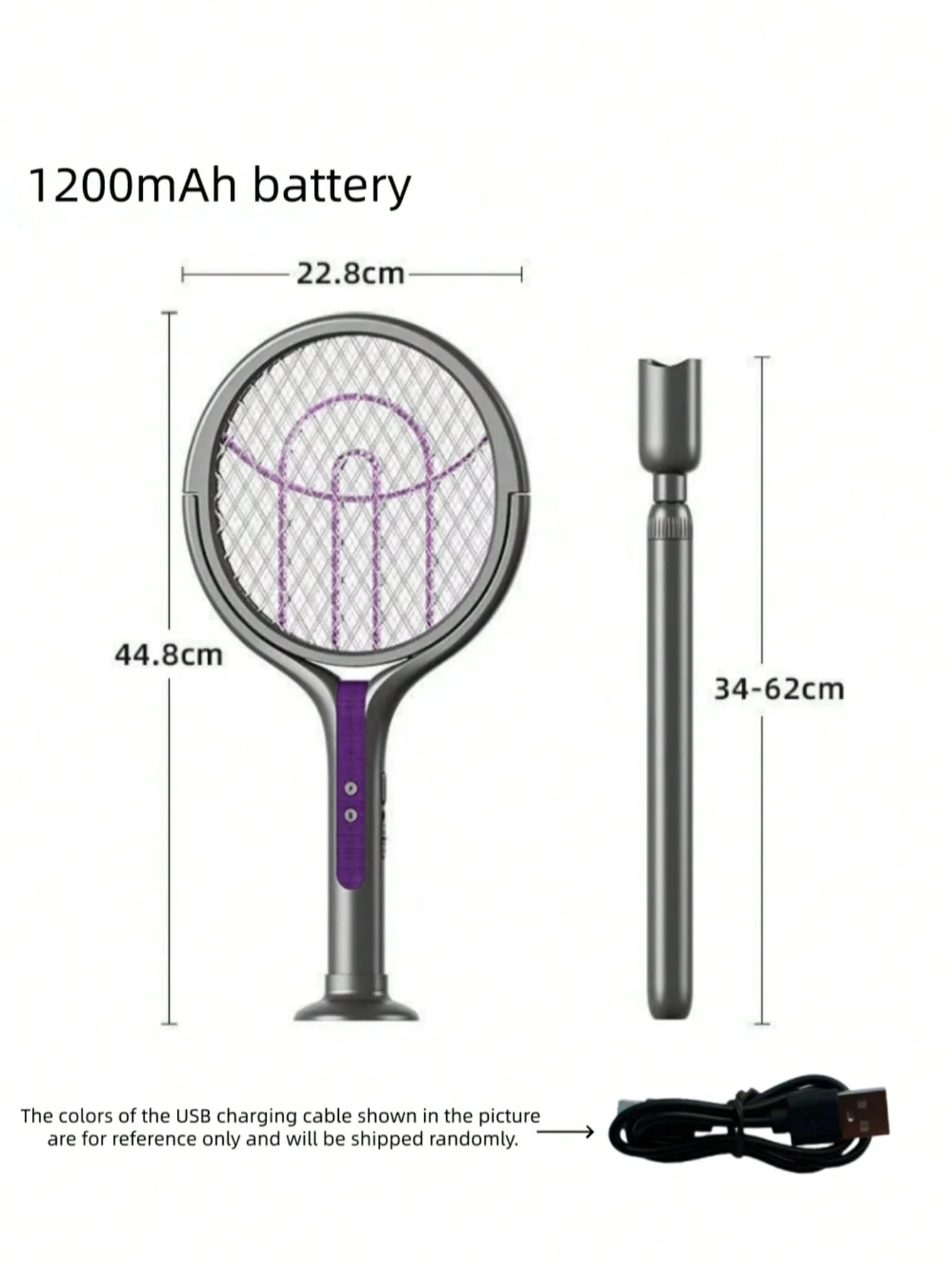 1. Einziehbare, zusammenklappbare elektrische Mückenklatsche mit USB-C-Ladefunktion, 2800 V, effektive Mückenbekämpfung, ausgestattet mit einem einziehbaren Griff und einem drehbaren Klappmechanismus, verwendet ein meh – Detail 10