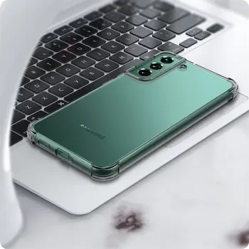 適用於三星 S25 S24 S23 S22 Ultra Plus S21 FE A51 A52S A54 A53 A16 的透明矽膠軟手機殼,附鏡頭,防震防撞邊框 10 最佳銷售 三星S21 FE手機殼 - №4