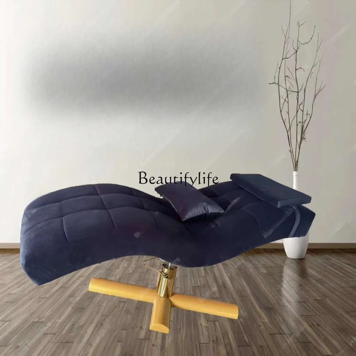 1 ** سرير تدليك تجميلي جديد على شكل حرف S مانيكير، رموش، وجه، جانب سرير قابل للتعديل