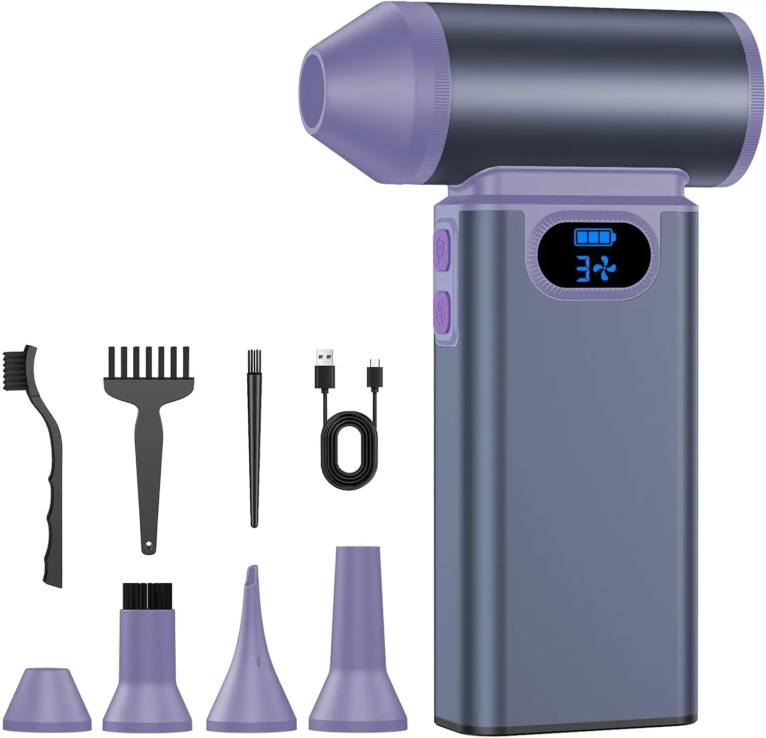 

Металлический электрический воздуходув для удаления пыли, 300000 об/мин, высокоскоростной, перезаряжаемый, для очистки ПК от пыли, с цифровым дисплеем и подсветкой